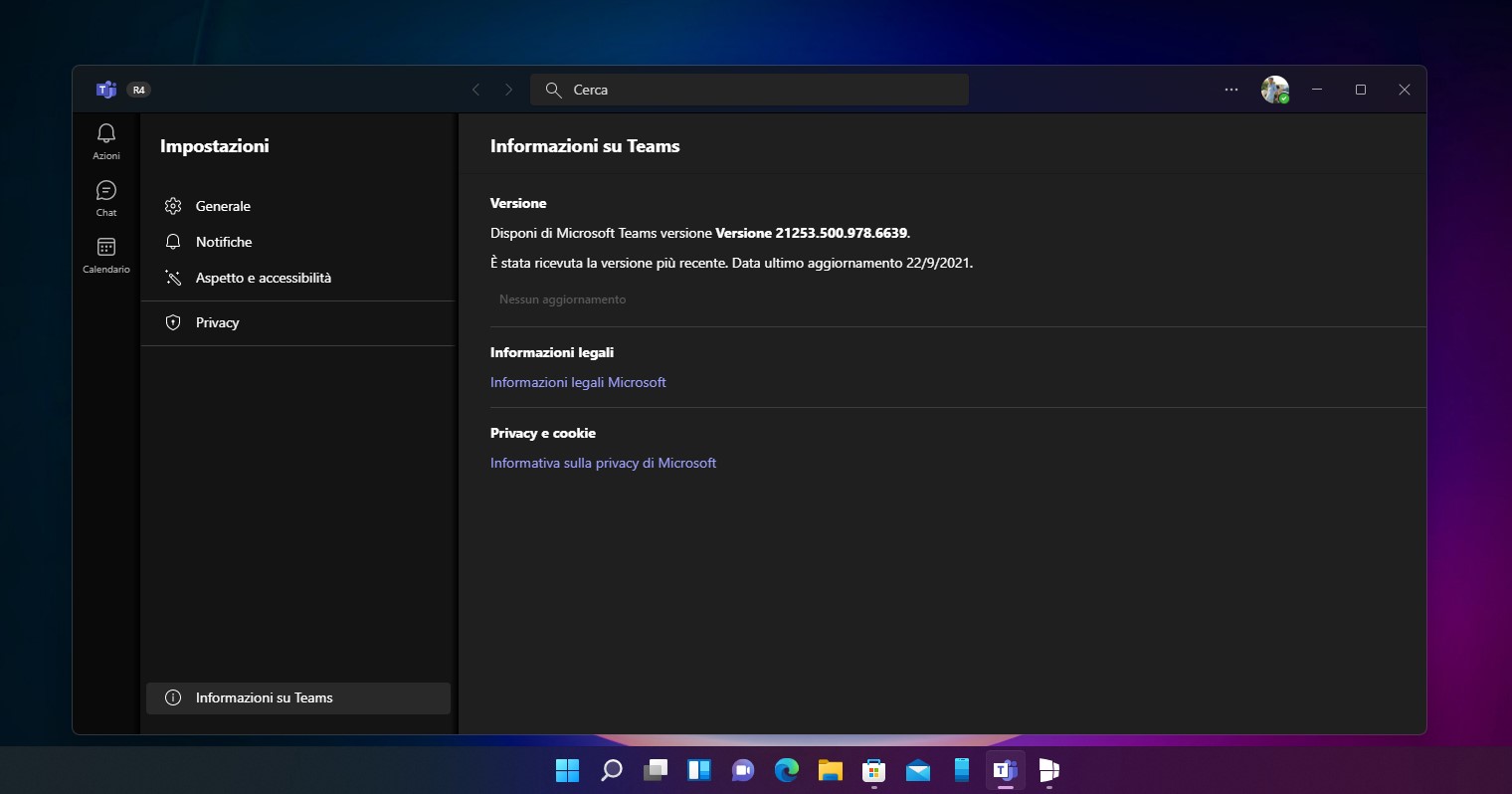Windows 11 - Microsoft Teams 2.0 Preview - Effetto Mica nella barra del titolo
