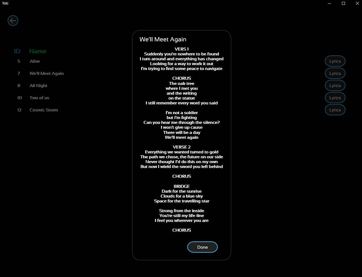 Yoti - App per Windows - Riconosce la musica in riproduzione