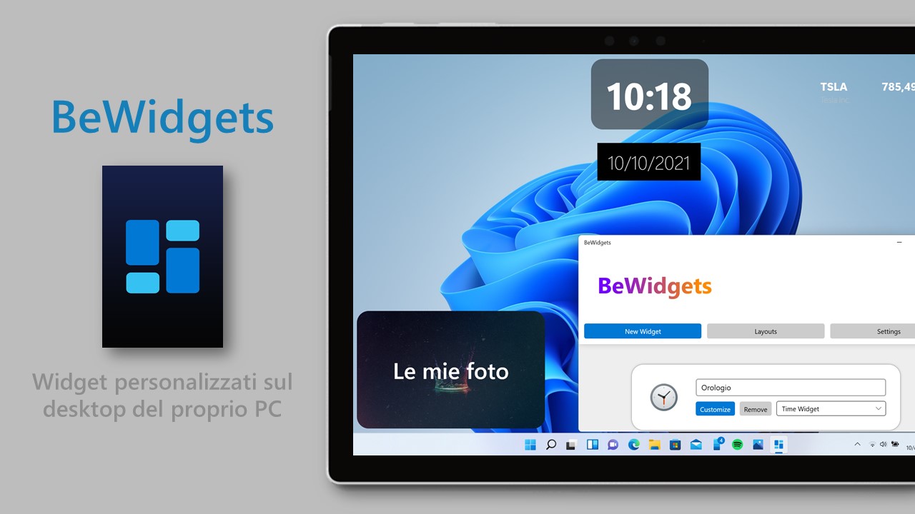 BeWidgets - Windows 10 e Windows 11 - Widget personalizzati sul desktop del PC