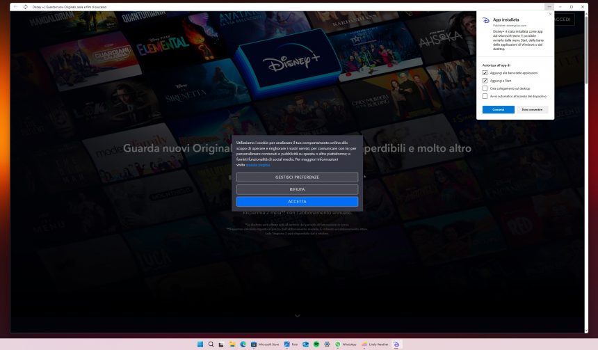 Disney+ per Windows - Nuova PWA
