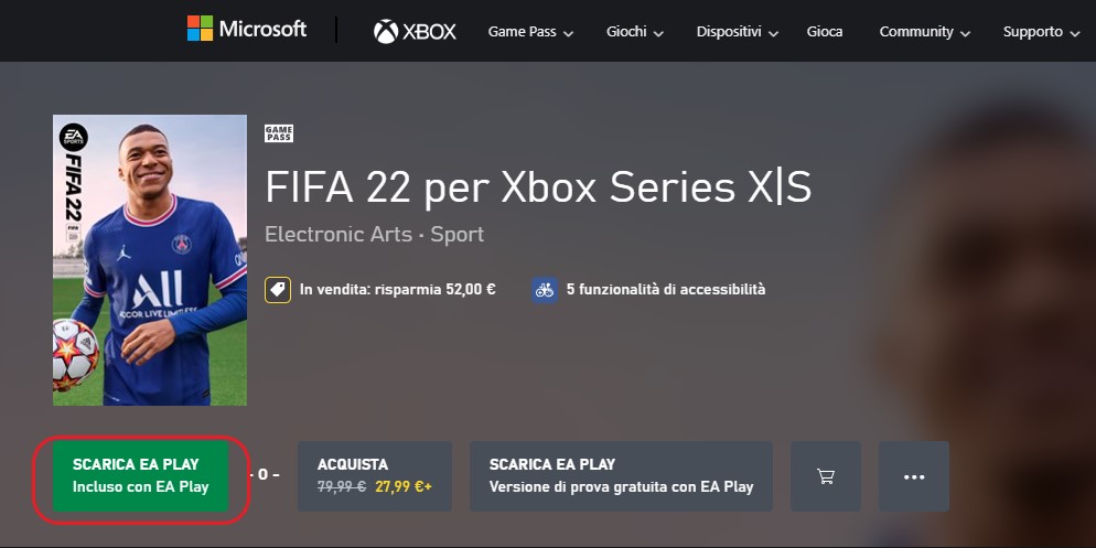 FIFA 22 per Xbox - Gratis con Game Pass Ultimate
