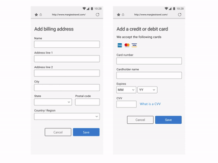 Microsoft Authenticator - Autocompletamento e sincronizzazione di indirizzi e info di pagamento