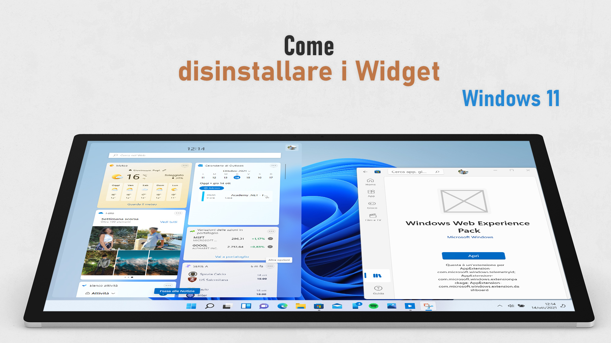 Windows 11 - Come disinstallare i Widget