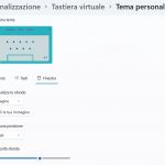 Windows 11 - Impostazioni - Personalizzazione - Tastiera virtuale - Tema personalizzato - Finestra