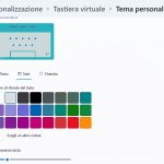 Windows 11 - Impostazioni - Personalizzazione - Tastiera virtuale - Tema personalizzato - Tasti