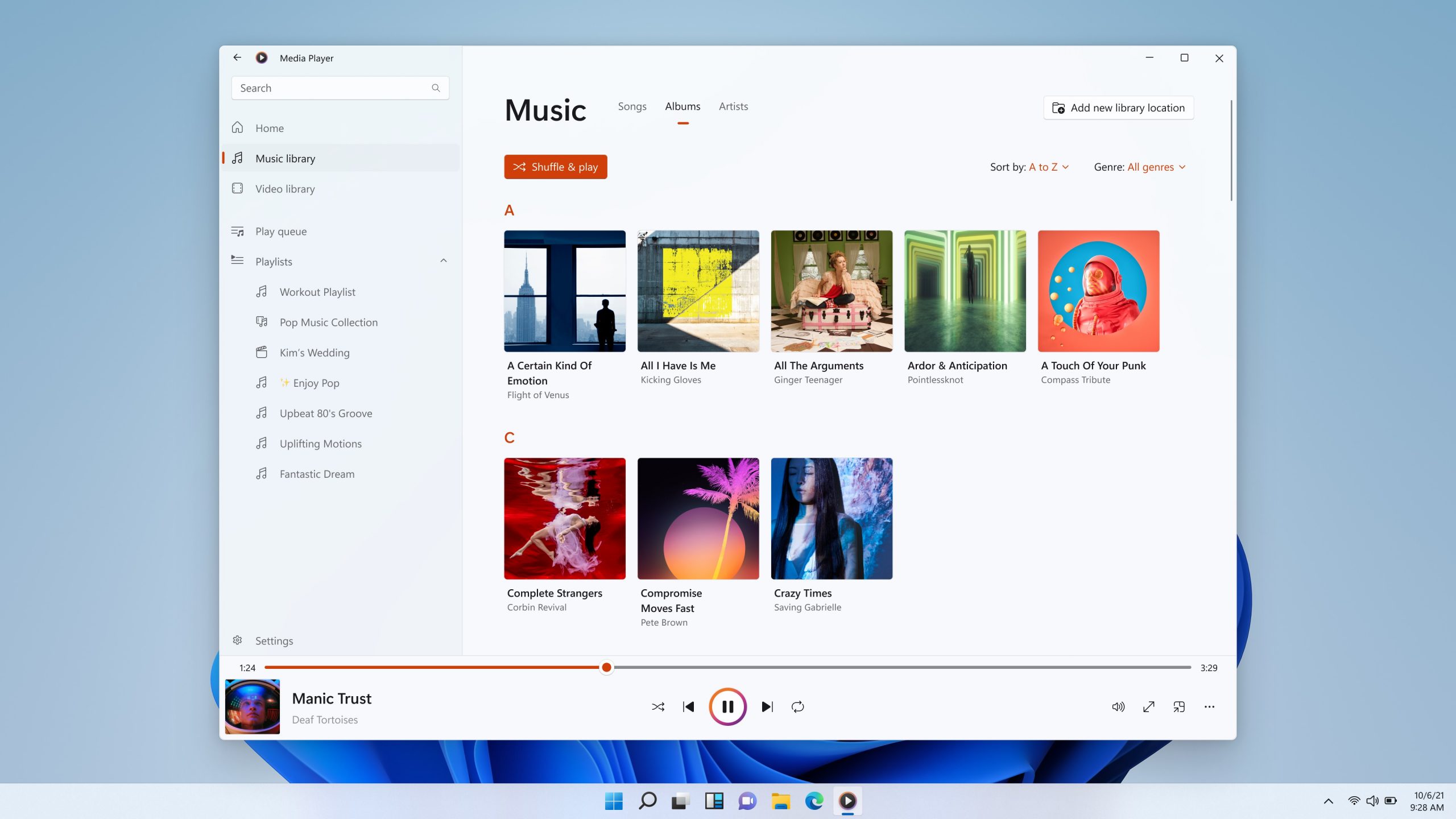 Windows 11 - Interfaccia principale nuova app Media Player