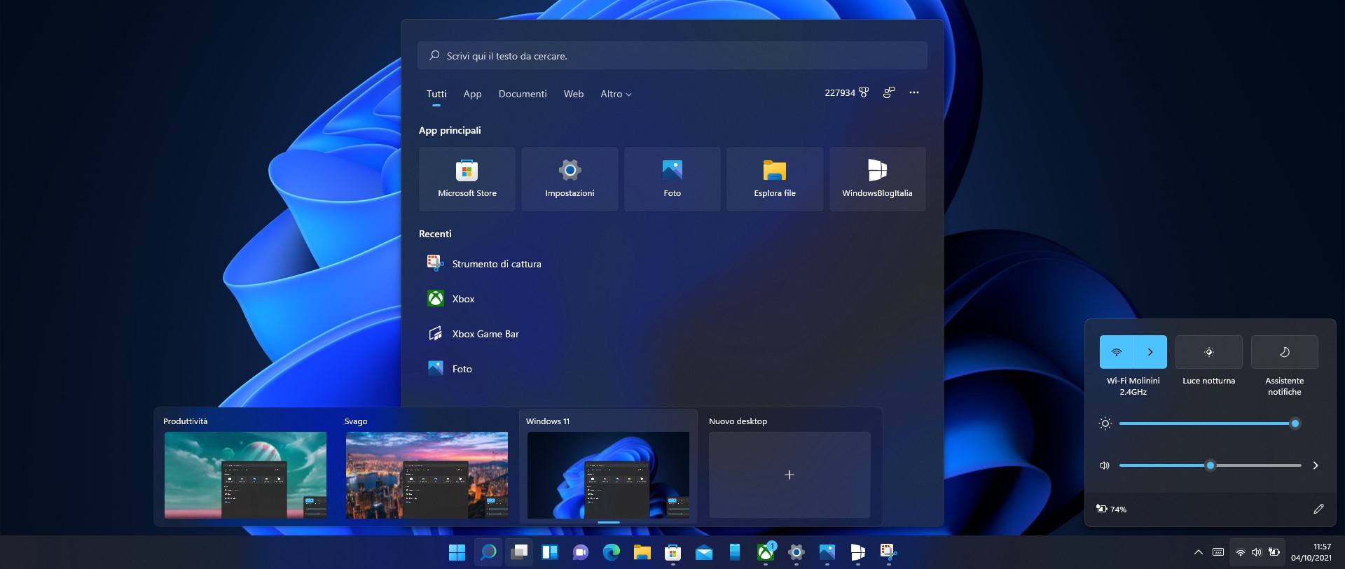 Windows 11 - Nuovi elementi dell'interfaccia con bordi arrotondati