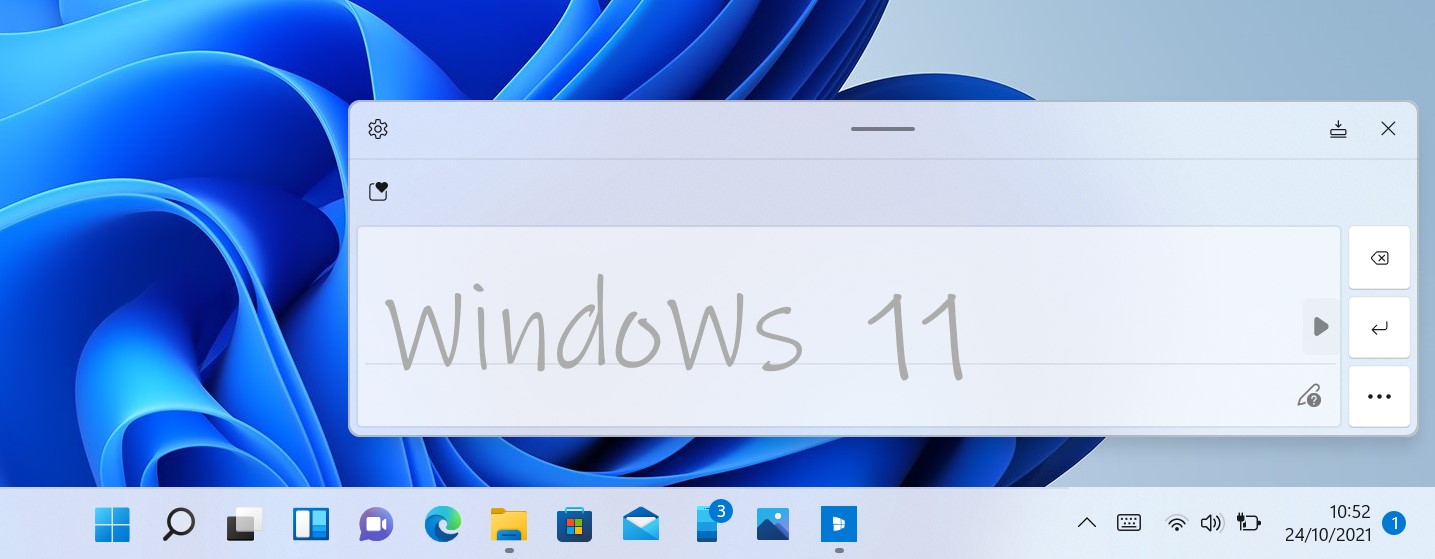 Windows 11 - Tastiera virtuale - Pannello grafia