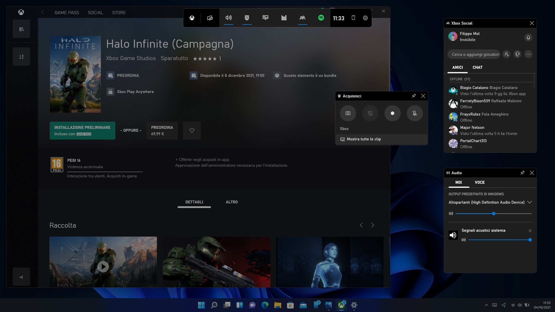 Windows 11 - Xbox e Xbox Game Bar