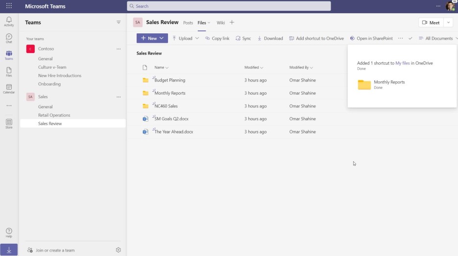 Aggiungi a OneDrive in Microsoft Teams