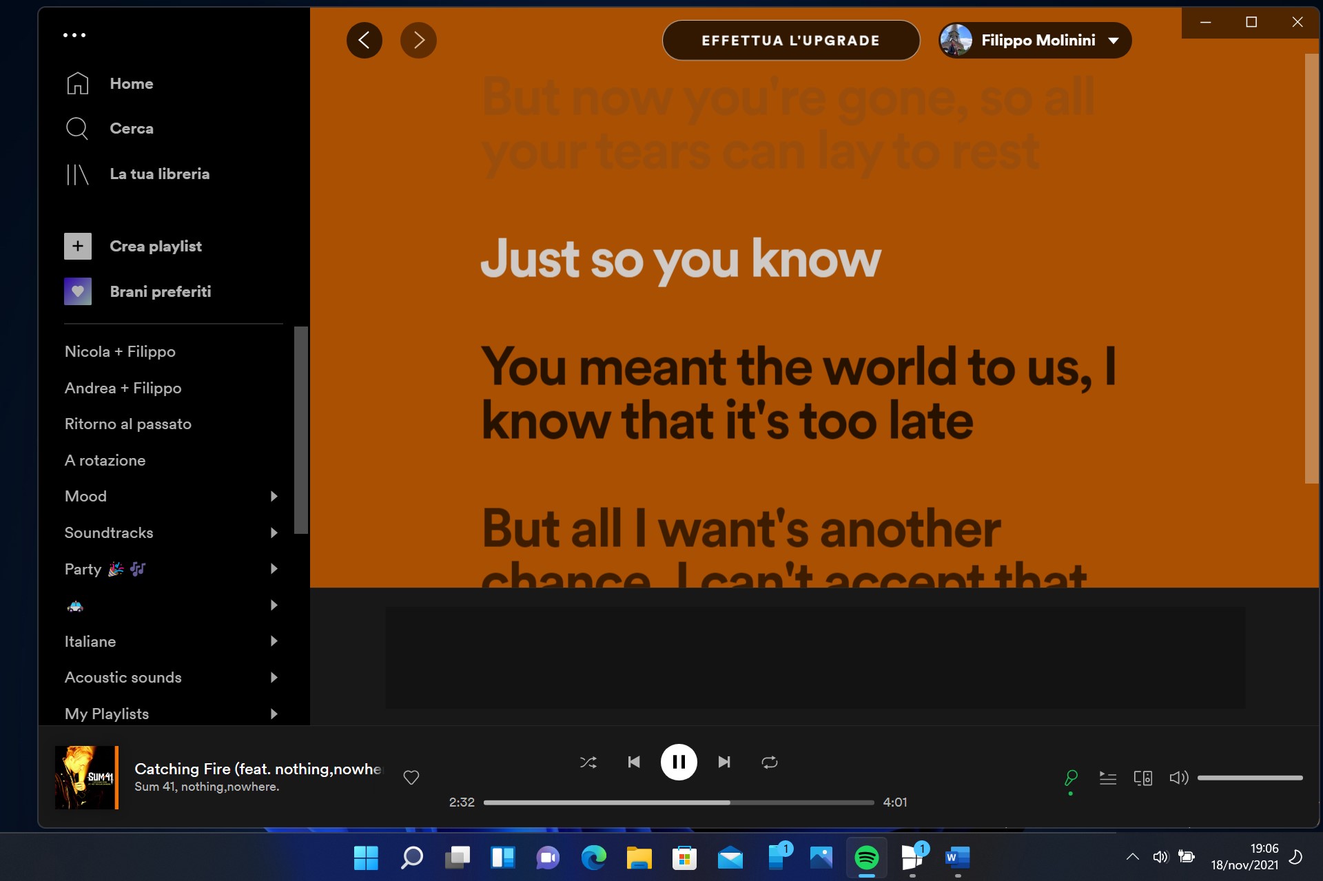 Spotify per Windows - Lyrics