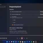 Windows 11 - Nuova app Media Player - Impostazioni - Tema scuro