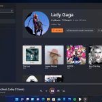 Windows 11 - Nuova app Media Player - Schermata artista - Tema scuro