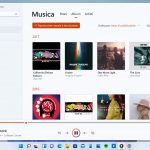Windows 11 - Nuova app Media Player - Schermata musica - Album - Tema chiaro