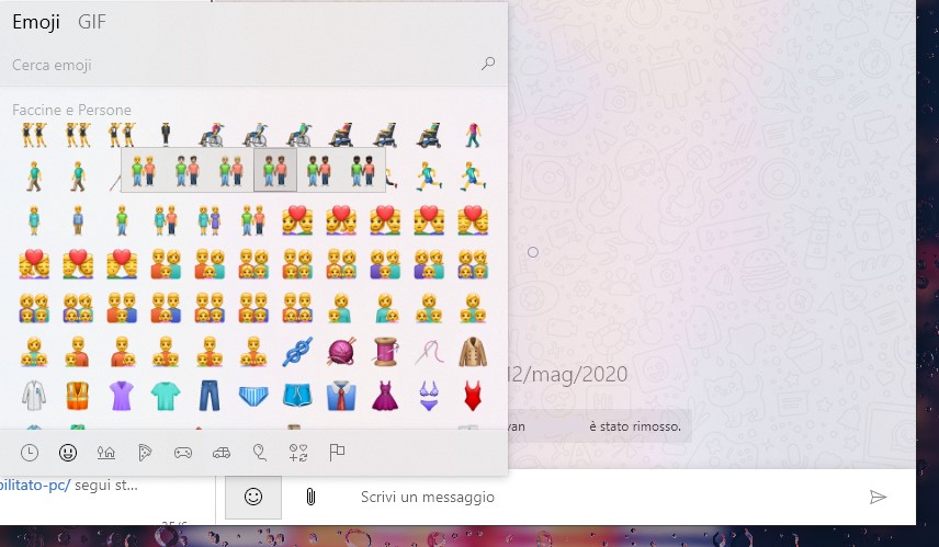 WhatsApp Beta UWP per Windows - Combinazione emoji