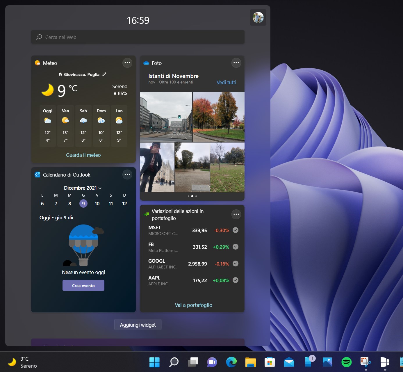 Windows 11 - Nuova esperienza accesso ai Widget