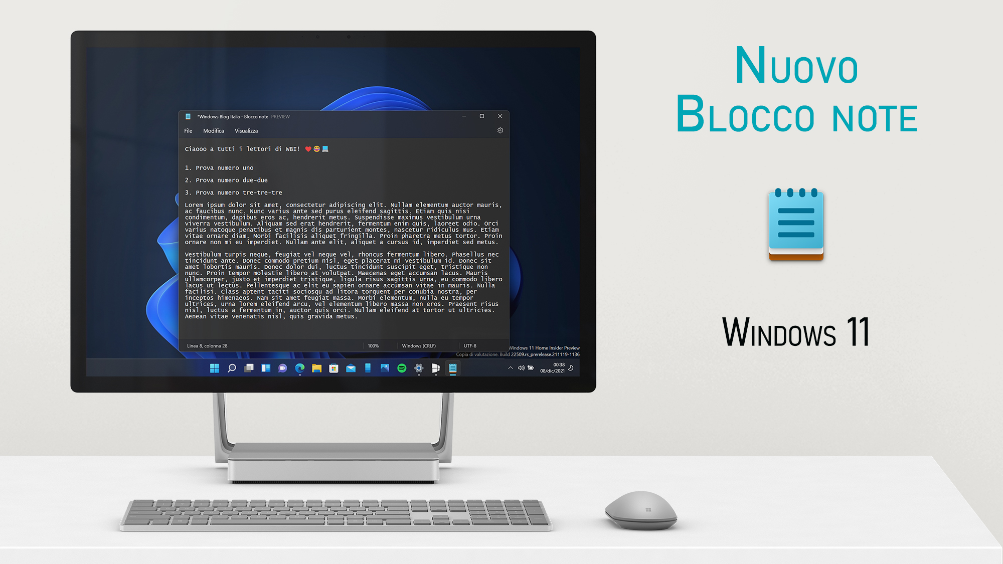 Windows 11 - Nuovo Blocco note