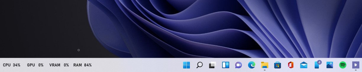 Windows 11 - Xbox Game Bar - Widget prestazioni sulla taskbar