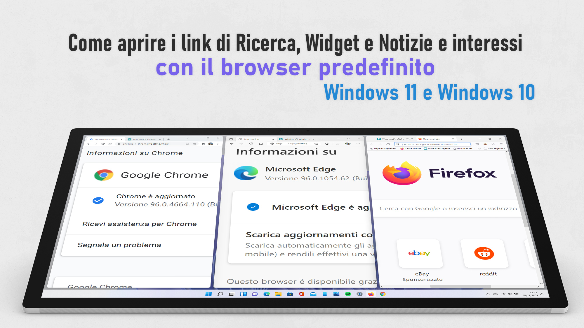 Windows 11 e Windows 10 - Come aprire i link di Notizie e interessi, Ricerca e Widget nel browser predefinito
