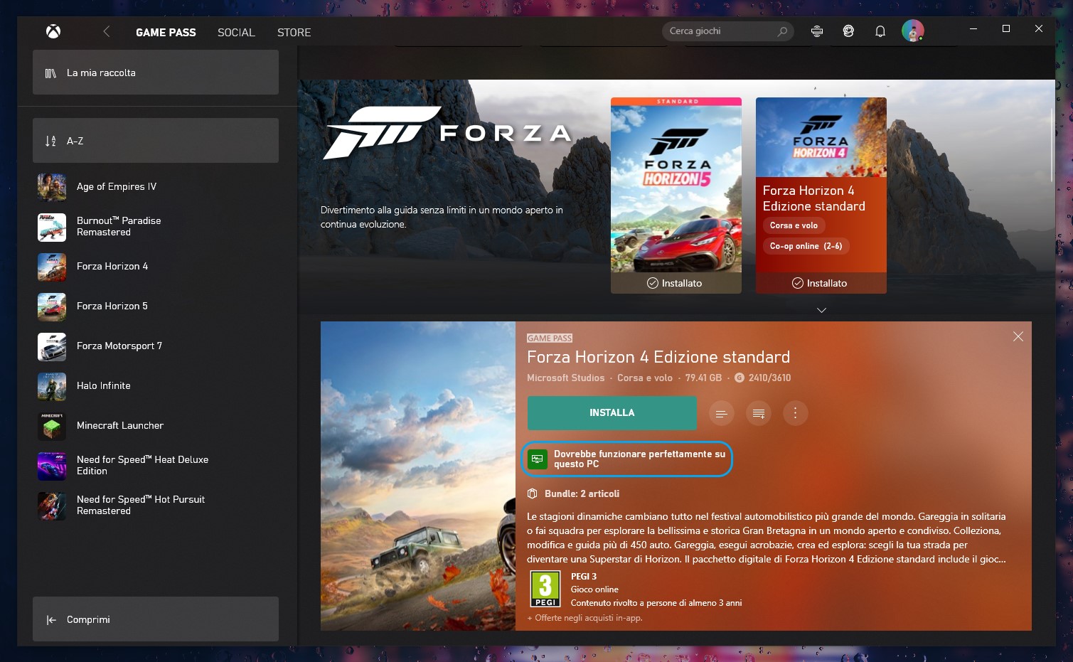Xbox per Windows - Informazioni prestazioni giochi per il PC