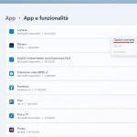 Windows 11 - Impostazioni - App installate