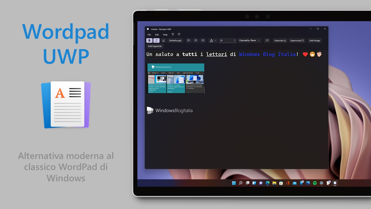 Wordpad UWP - Alternativa moderna al classico WordPad di Windows