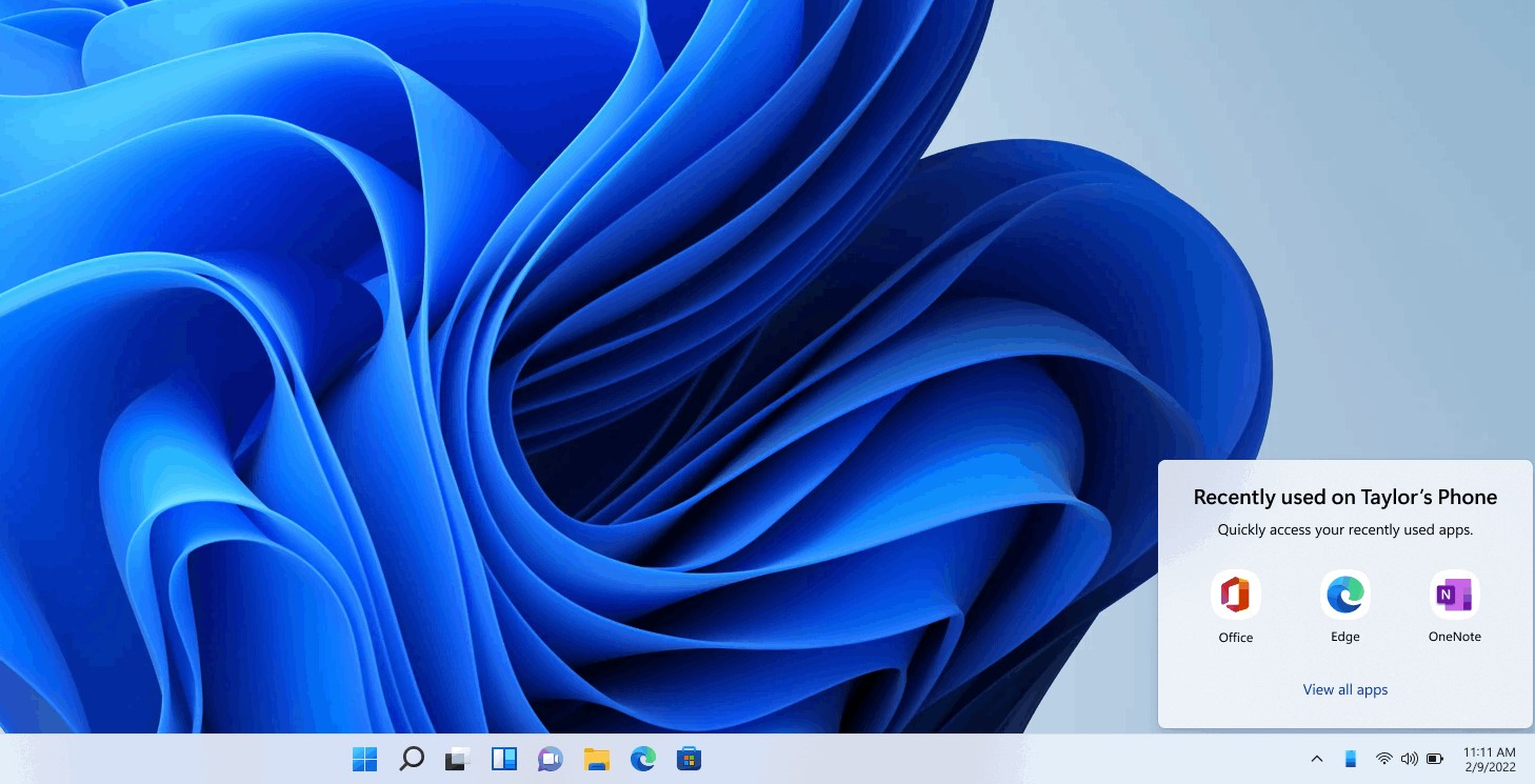 Il tuo telefono per Windows - App aperte di recente