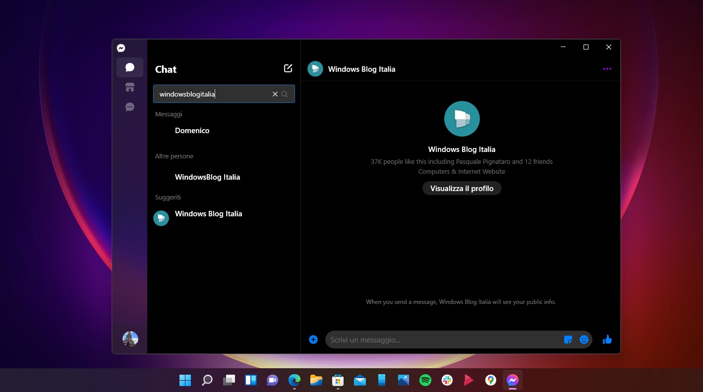 Messenger per Windows - Nuovo design barra laterale