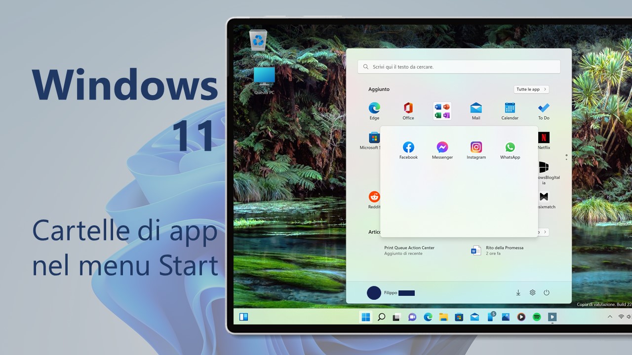 Windows 11 - Cartelle di app nel menu Start