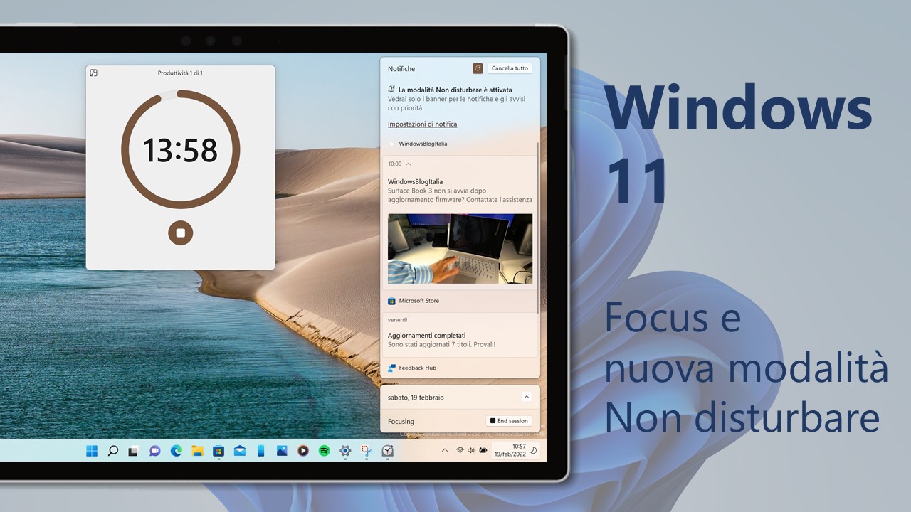 Windows 11 - Focus e nuova modalità Non disturbare