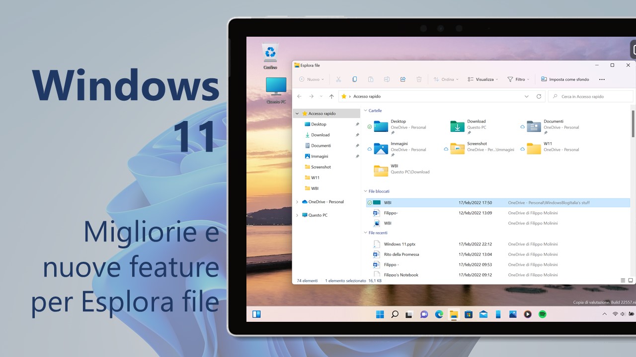 Windows 11 - Migliorie e nuove feature per Esplora file