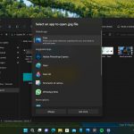 Windows 11 - Nuova UI del flyout di selezione app - Tema scuro