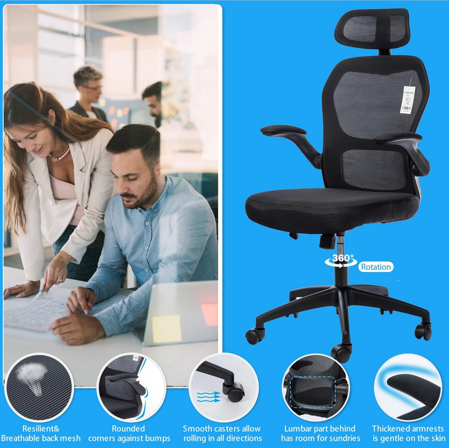 Sedia da ufficio ergonomica a 76€ su Cafago