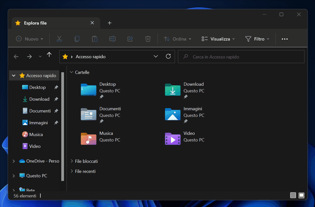 Windows 11 - Esplora file - Creazione nuova scheda