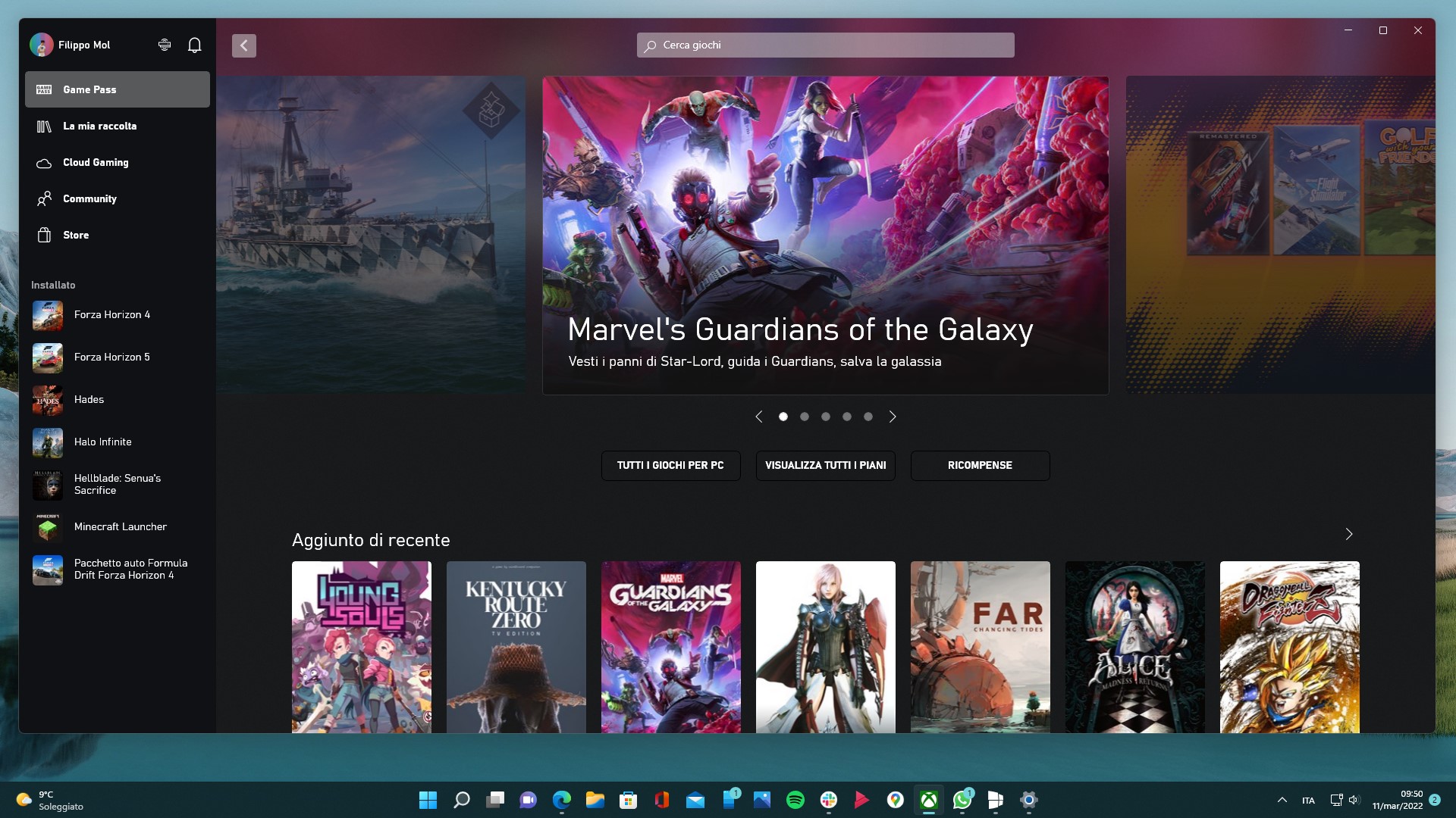 Xbox per Windows - Nuova interfaccia per la navigazione