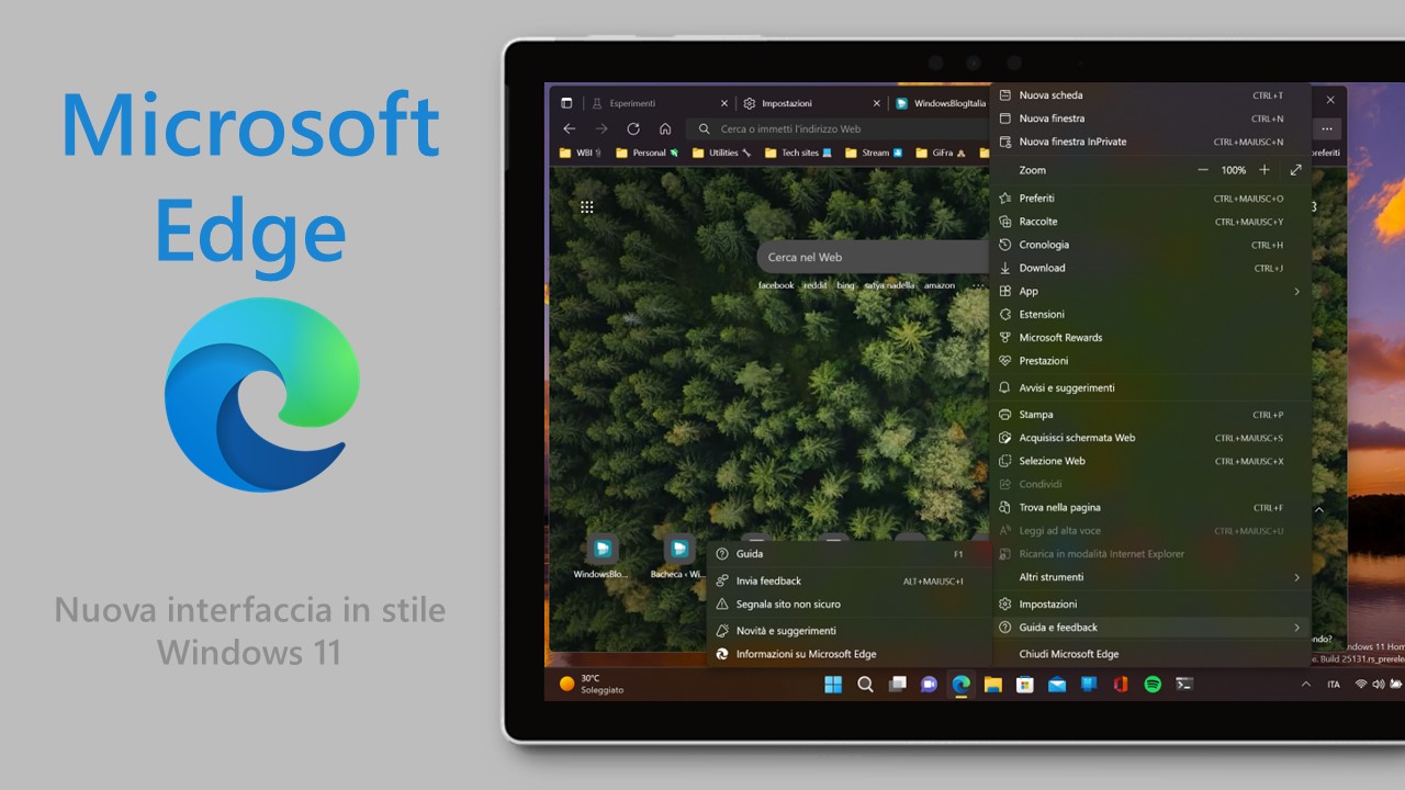 Microsoft Edge - Interfaccia grafica in stile Windows 11
