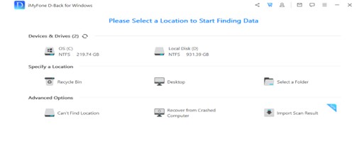 iMyFone D-Back Hard Drive Recovery Expert 1