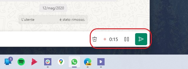 WhatsApp Beta UWP per Windows - Pausa nella registrazione dei messaggi vocali