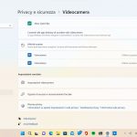 Windows 11 - Impostazioni - Privacy e sicurezza - Videocamera - Attività recente