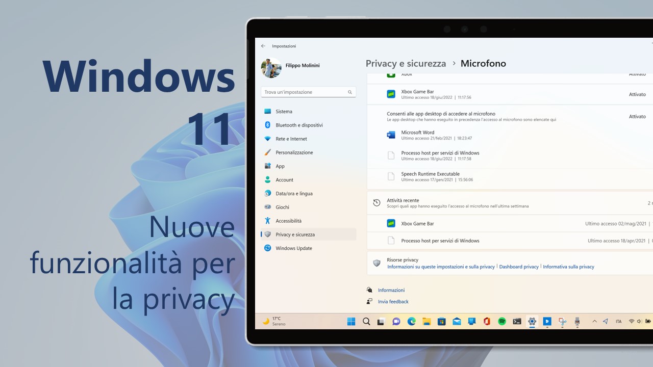 Windows 11 - Nuove funzionalità per la privacy