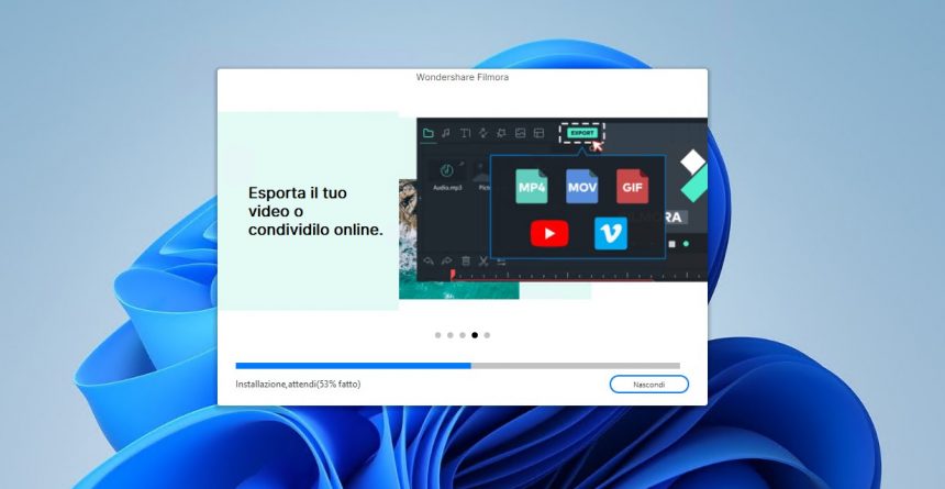 Wondershare Filmora - Installazione in Windows 11