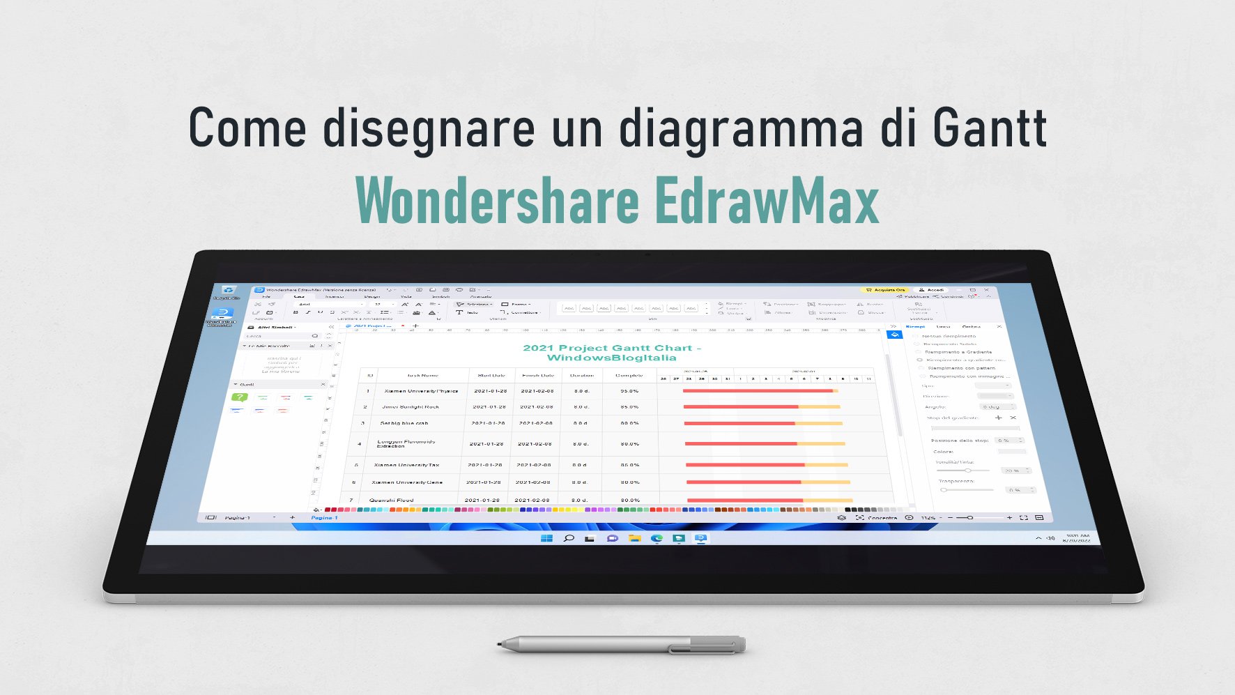 Wondershare EdrawMax - Come disegnare un diagramma di Gantt
