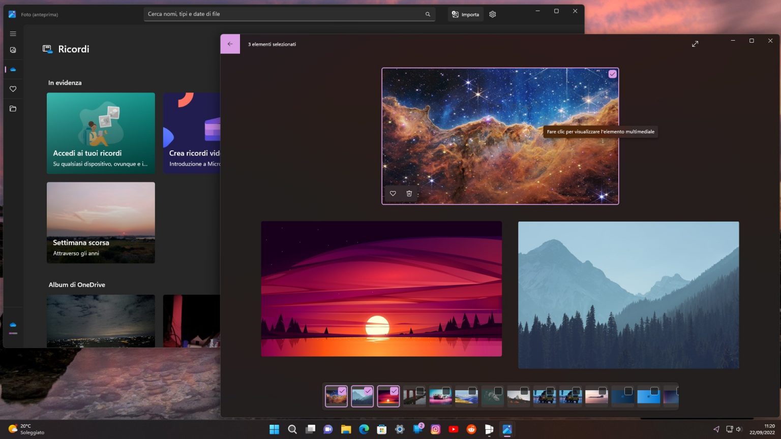 Ricordi di onedrive e tutte le novit della nuova app foto di windows 11