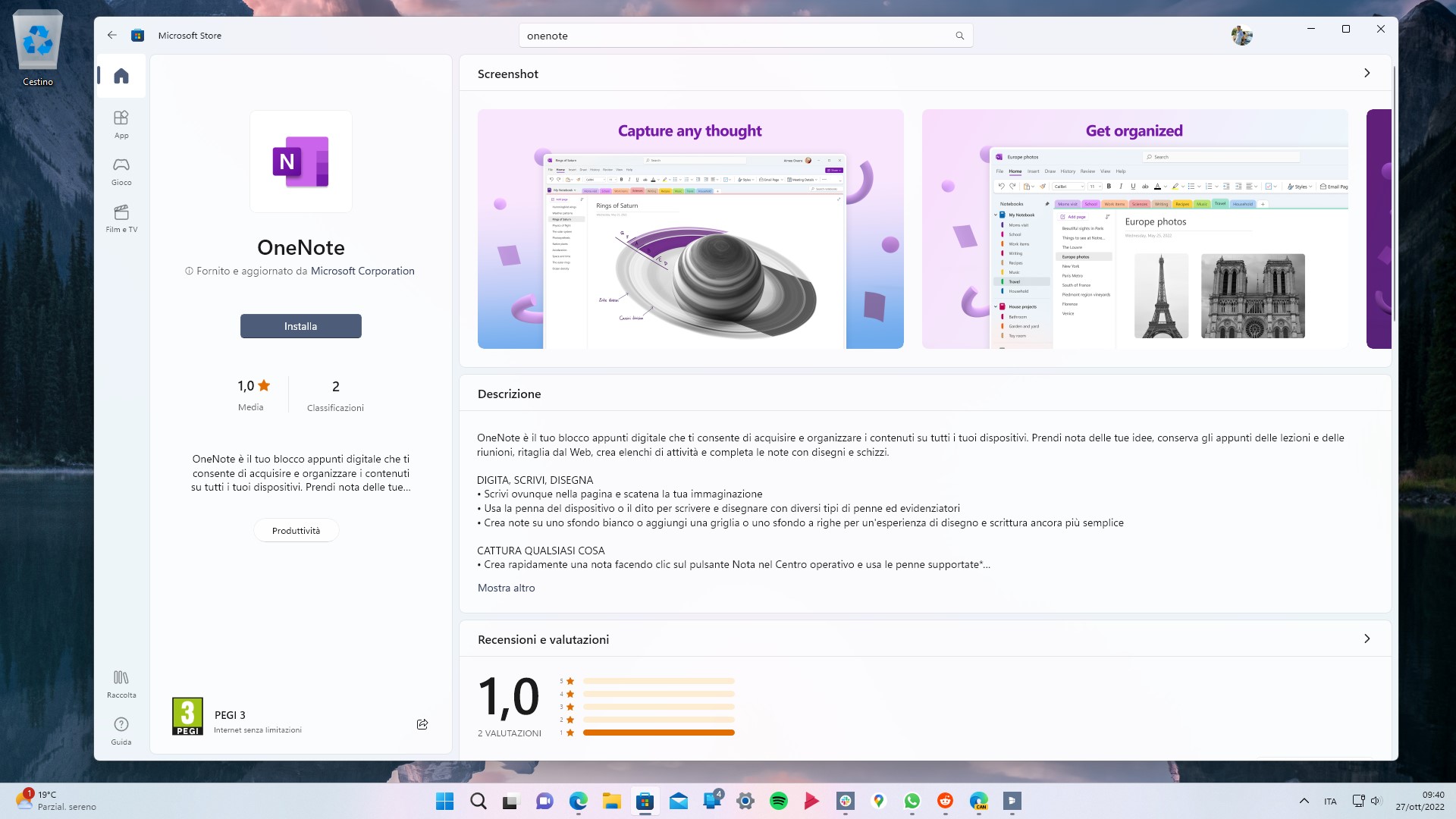 Microsoft OneNote - App disponibile al download gratuito nello Store di Windows