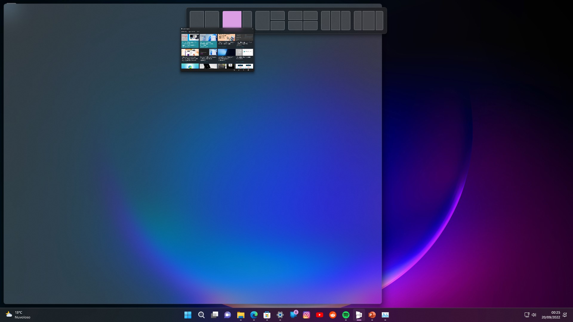 Windows 11 22H2 - Nuova barra per gli Snap Layout