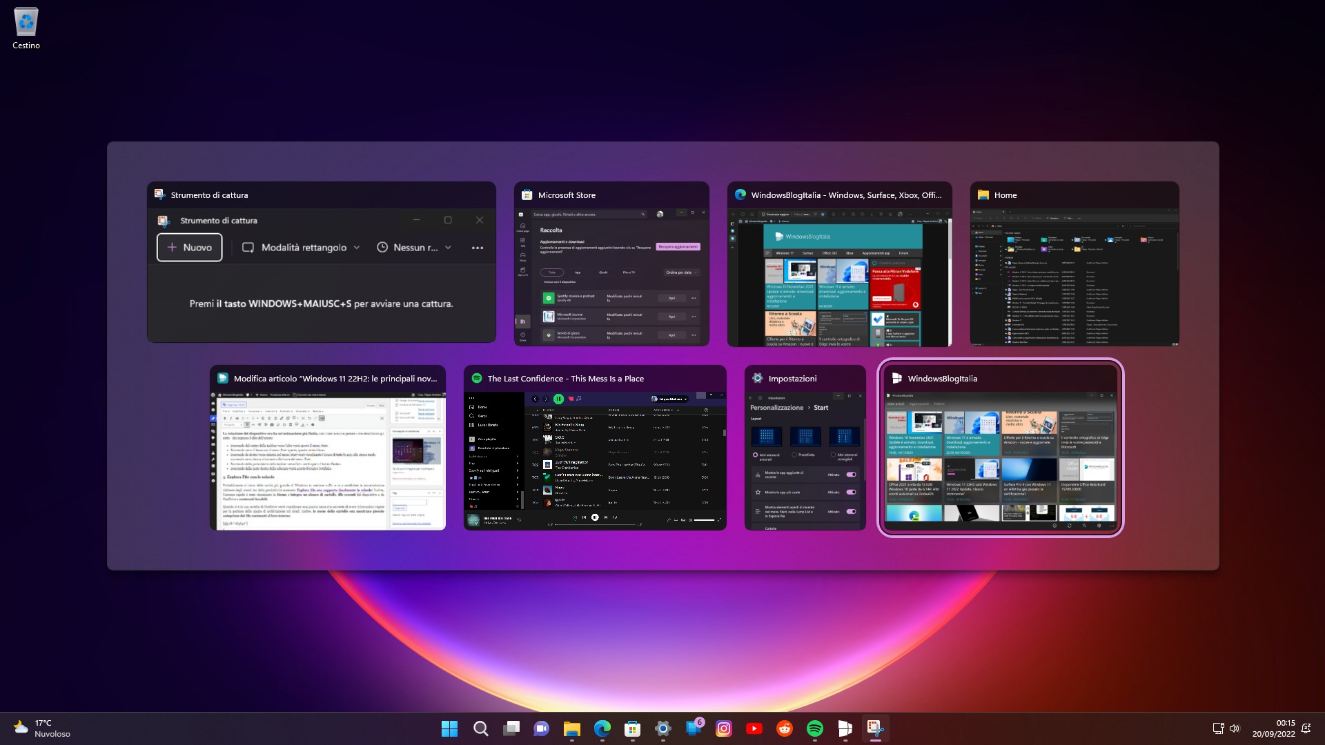  Windows 11 22H2 - Nuova interfaccia ALT+TAB