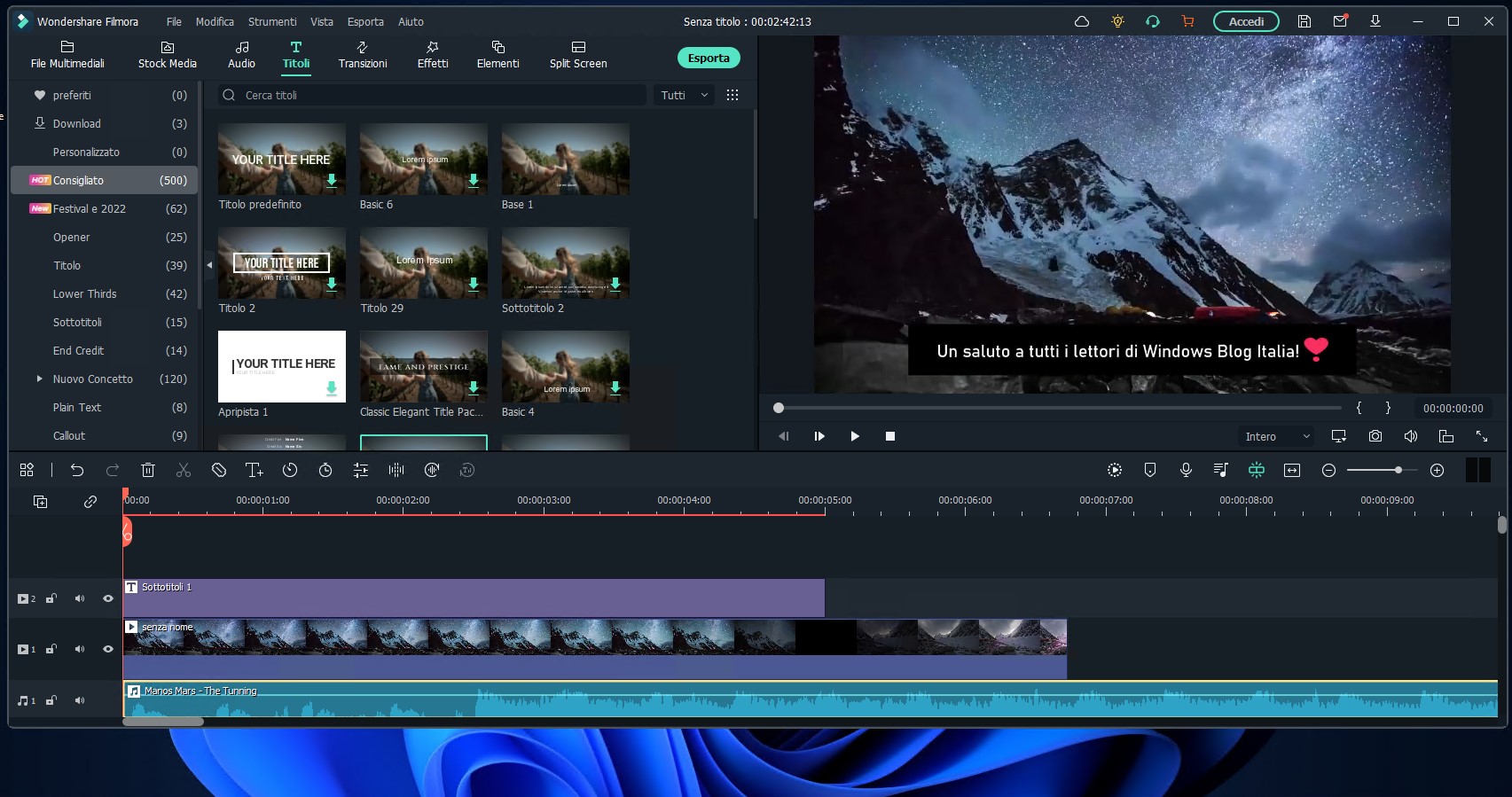 Wondershare Filmora - Raccolta per il testo nei video in Windows 11