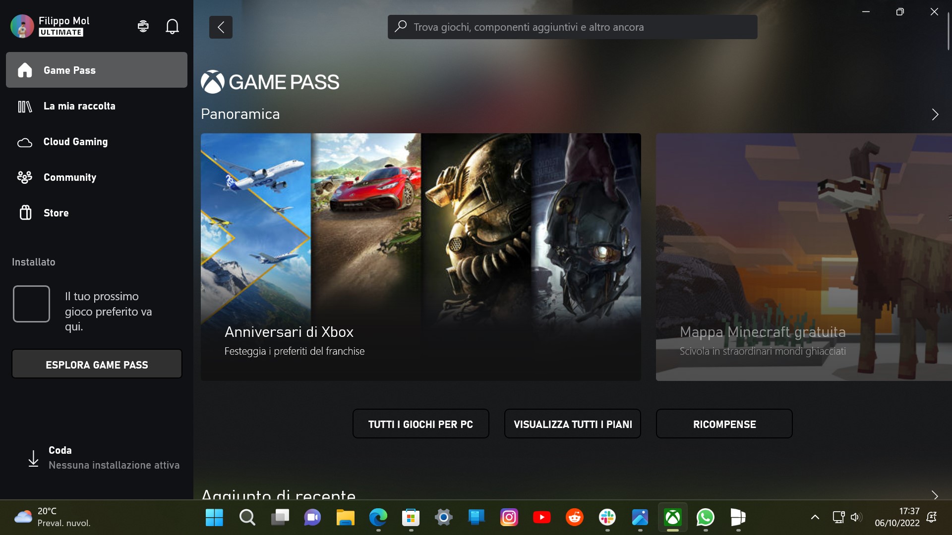 Xbox per Windows - Nuovo design per la panoramica di Game Pass