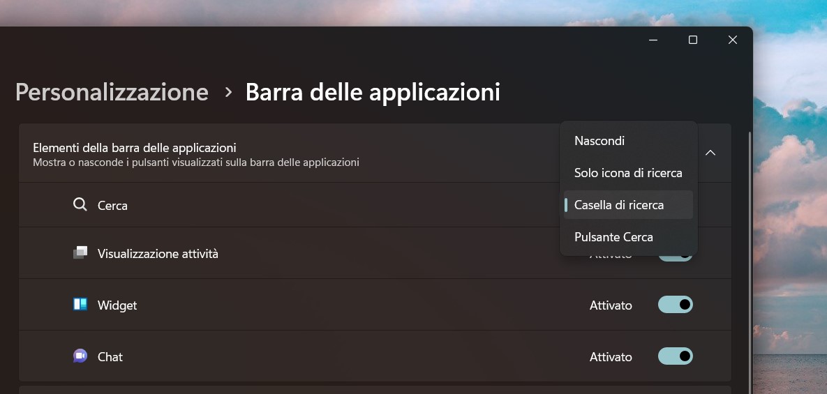 Windows 11 - Nuove opzioni per la visualizzazione della Ricerca Windows