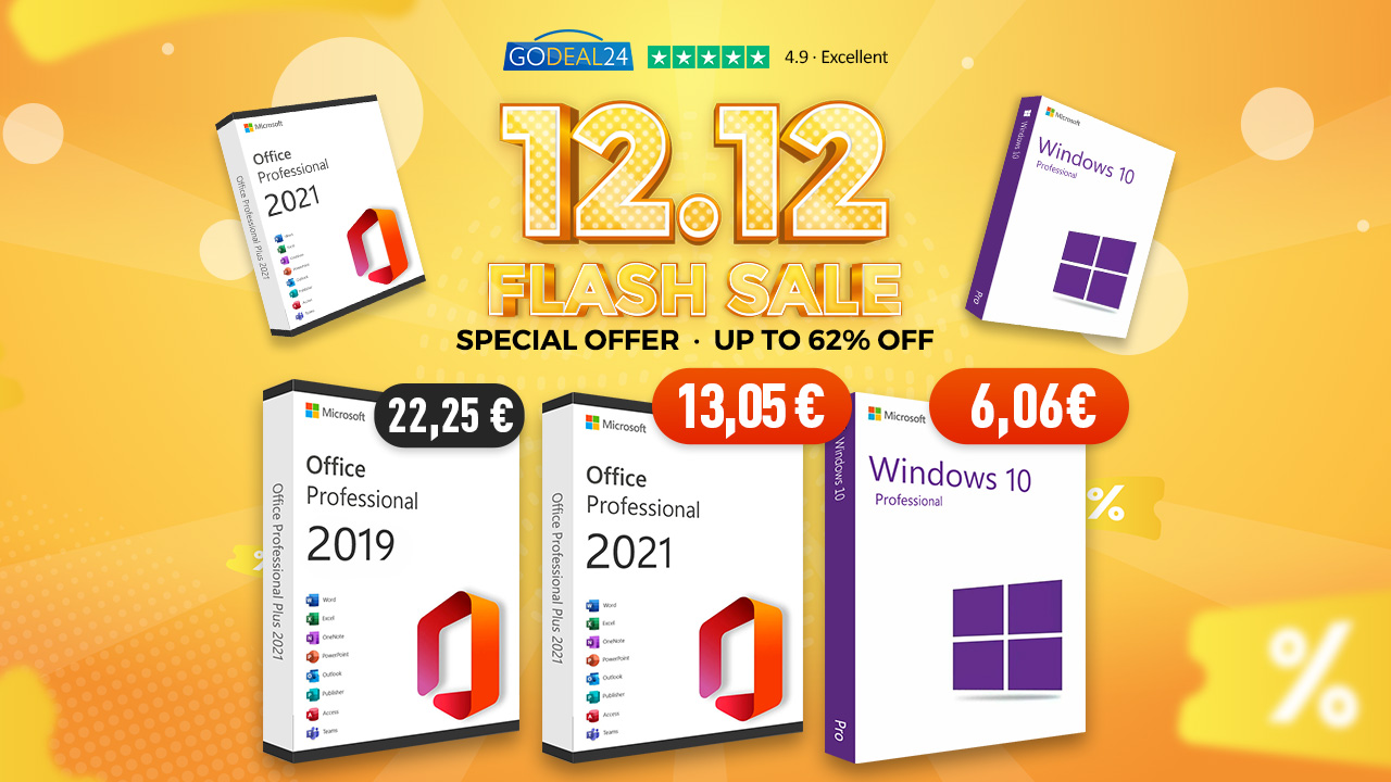 Licenza a vita per Microsoft Office 2021 a 13,52 €, Windows a 7,42 € su  Godeal24 